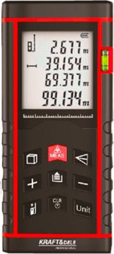 Kraft & Dele Μέτρο Laser KD10408 με Εύρος Μέτρησης 0.05m-100m