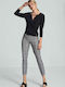 Figl Damen Stoff Hose in Tapered Linie Gray