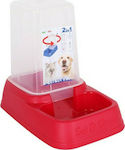 BigBuy Bowl with Container Food & Water for Dog 3.7lt in Red Color S2207270