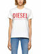 Diesel Γυναικείο T-shirt Λευκό με Στάμπα