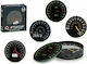 BigBuy Speedometer Rotund Suporturi pentru pahare Metalic cu Suport Negru 4buc