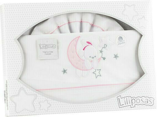 Interbaby Conejito Luna Комплект Бебешки Чаршафи За Количка Памучни Бели 50x80бр 3бр
