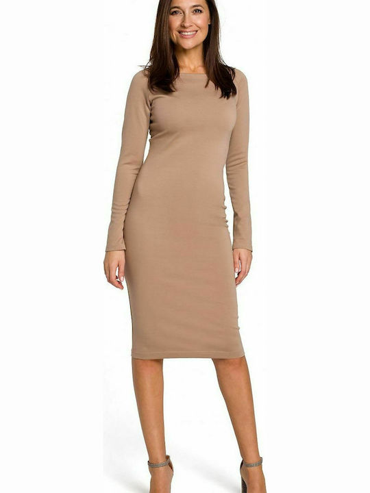 Stylove All Day Long Sleeve Cotton Midi Dress w...