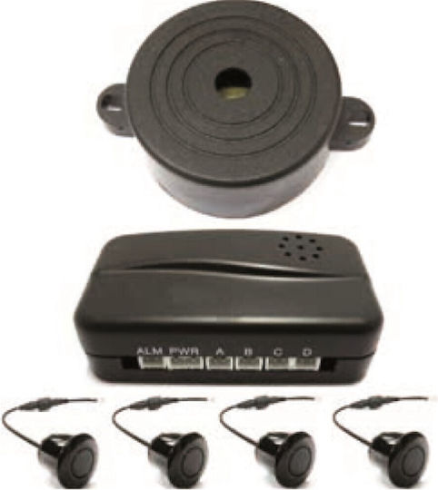 Autolegend Σύστημα Παρκαρίσματος Αυτοκινήτου με Buzzer και 4 Αισθητήρες σε Μαύρο Χρώμα