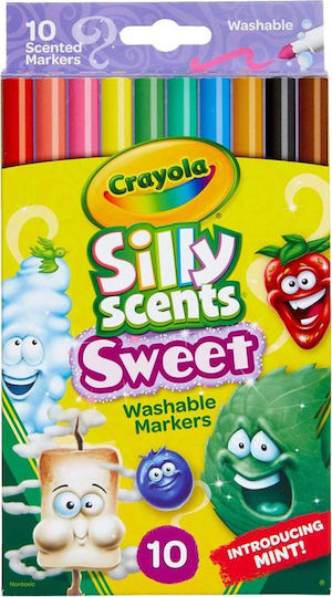 Crayola Silly Scents Washable Scented Drawing Markers Set 10pcs