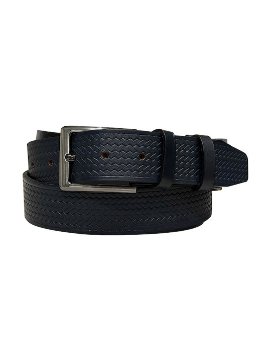 3Guys Keneth 15-761 Men's Leather Belt Blue