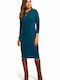 Stylove All Day 3/4 Sleeve Cotton Midi Dress Teal , Regular Fit S178 135266