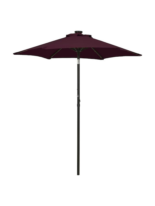 Round Aluminum Parasol Burgundy Diameter 2m