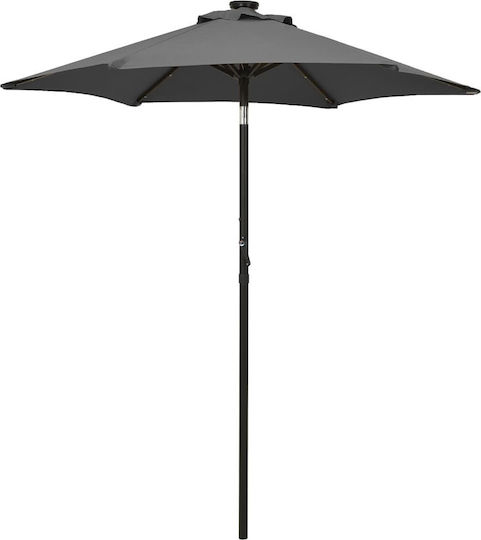 Runder Aluminium-Garten- und Terrassen-Sonnenschirm Anthrazit Φ2xΥ2.11m