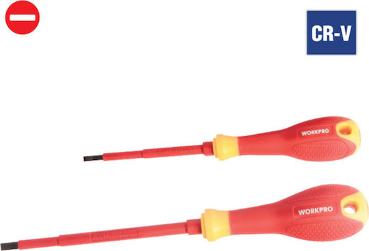 WorkPro Μαγνητικό Κατσαβίδι Ηλεκτρολόγου VDE 1000V Μακρύ Ίσιο με Μήκος 150mm