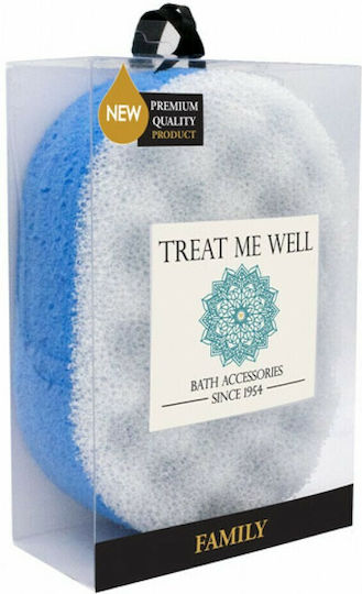 Treat Me Well Family 2 in 1 Κλασσικό Σφουγγάρι Μπάνιου Απολέπισης Μπλε 1τμχ