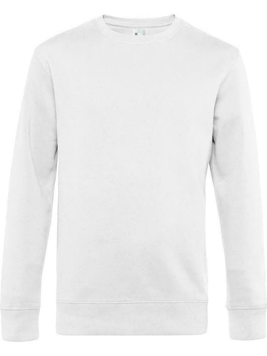 B&C King Men's Long Sleeve Promotional Sweatshirt White WU01K-001