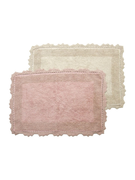 Anna Riska Bath Mat Cotton Lace 421078 5 Ivory 50x80cm