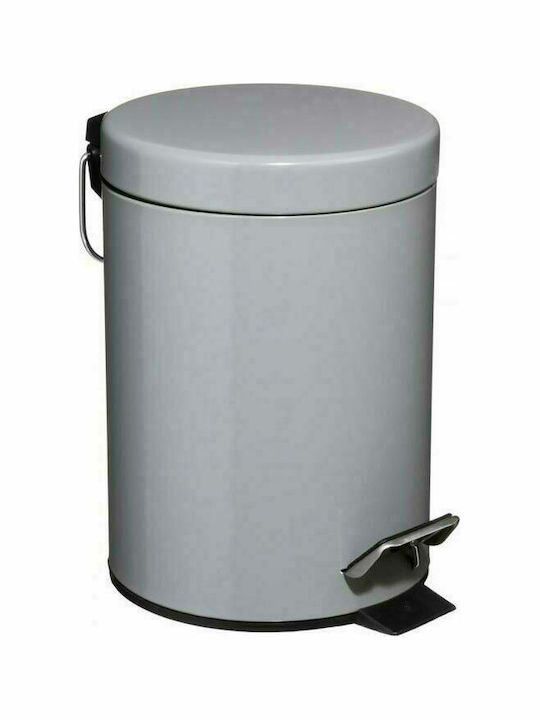 Aria Trade 100134 Metallic Toilet Bin 3lt Gray