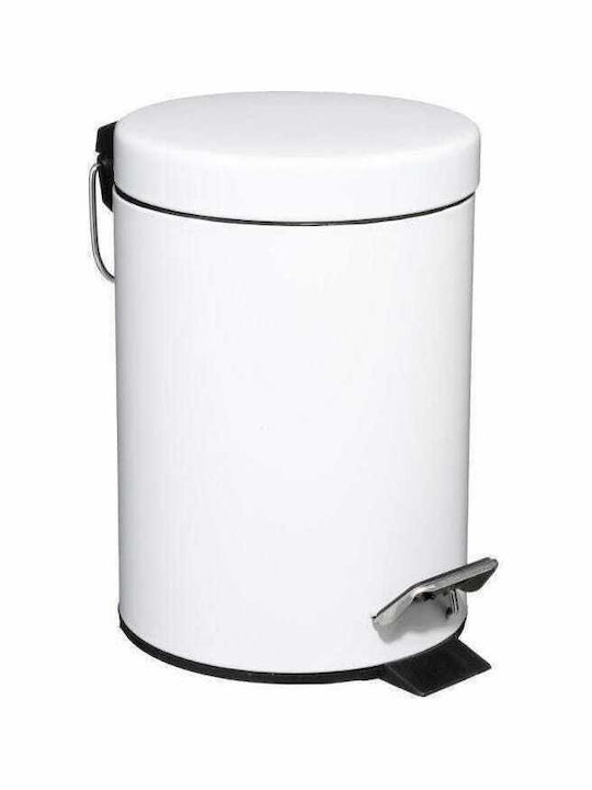 Aria Trade 100132 Metallic Toilet Bin 3lt White