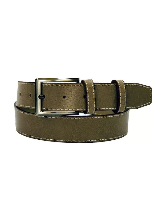 Men's Belt made of Genuine Leather of Excellent Quality 3,5cm Greek Made in Cigar