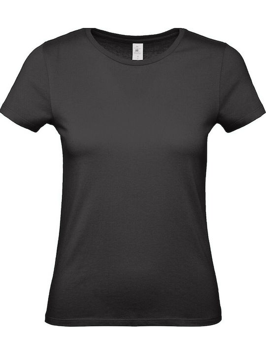 B&C E150 Women's Short Sleeve Promotional T-Shirt Black TW02T-002