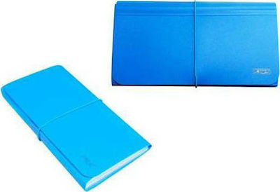 Metron Clipboard Flexible with 12 plastic sleeves Slides Blue Γραμματιοθήκη 12 Θέσεων Λάστιχο 1pcs