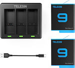 Telesin 3-slot Charger + 2 Batteries Charger για GoPro Hero 11 / Hero 10 / Hero 9