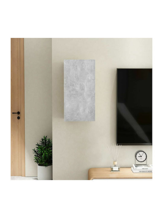 Wand Wohnzimmer Vitrine aus Spanplatte Grau Bet...