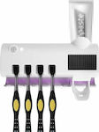 Factory Baza de susținere a periuței de dinți cu Dozator Automat de Pastă de Dinti Tapet Plastic Albă