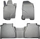 Set of Front and Rear Mats Tray Type 3pcs from Rubber for Nissan Navara Black