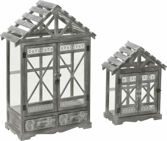 Inart Laterne Set Floortop Gray 28x86cm 2Stück