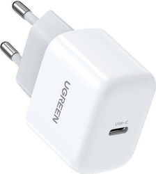 Ugreen Încărcător fără cablu cu port USB-C 20W Livrarea energiei Alb (CD241)