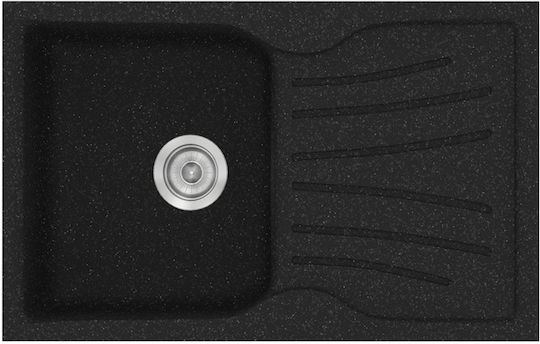 Sanitec Classic Drop-In Spüle aus Verbundgranulat B78xT50cm Granite Black
