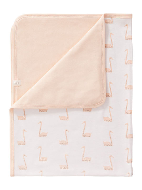 Fresk Blanket Nursery Swaddling Blankets Swan Cotton Pink 80x100cm