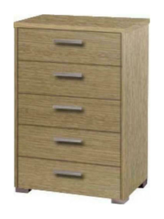 184280 MELAMINE DRAWER UNIT 5 WIDE NARROW 60X45X90 HEIGHT OAK