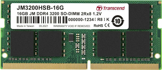 Transcend DDR4 με Module 1x16GB και Ταχύτητα 3200 για Laptop