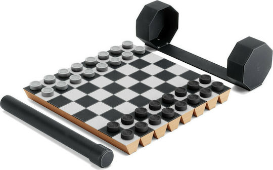 Umbra Rolz Backgammon/Chess /Draughts Wood Folding Roll with Pawns 30.5x30.5cm