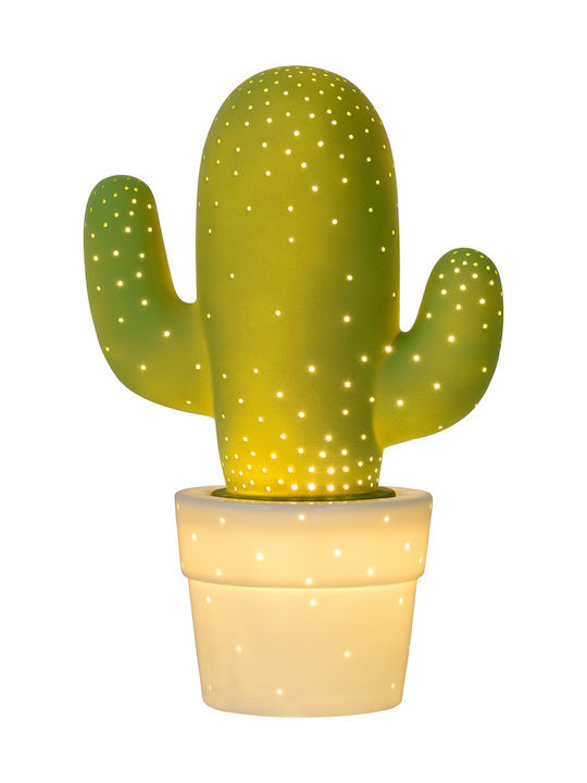 Lucide Lightning Cactus Lustră Decorativă Cactus cu Soclu pentru Bec E14 Verde