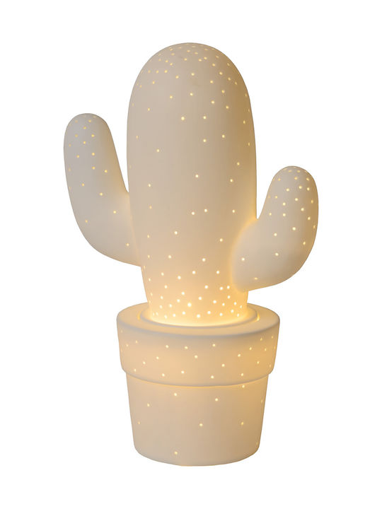 Lucide Lightning Cactus Διακοσμητικό Φωτιστικό Κάκτος με Ντουί για Λαμπτήρα E14 σε Λευκό Χρώμα