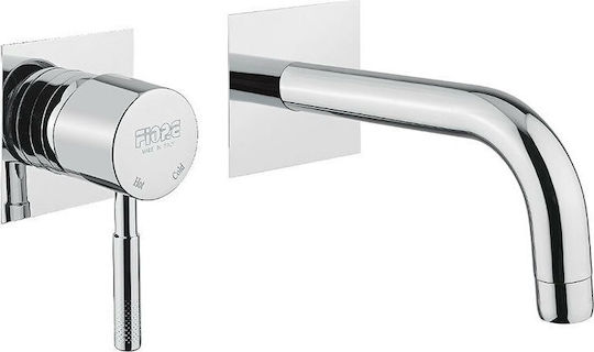 Fiore Xenon Μίκτης Μπαταρίας Εντοιχισμού για Νιπτήρα Ασημί