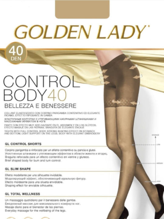 Golden Lady Control Body Women's Pantyhose 40 Den Tightening Melon