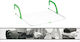 Chios Hellas 38008 Suport de uscat rufe Pandantiv din aluminiu pentru balcon cu lungimea de uscare 10m White - Green