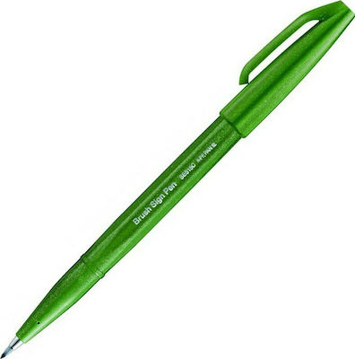 Pentel Brush Sign Pen Design Marker 1mm Green