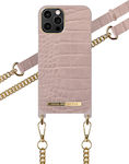 iDeal Of Sweden Plastic Back Cover with Strap Misty Rose Croco (iPhone 12 Pro Max)