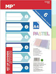 MP Plastic Dividers for Documents A4 with Holes 6pcs