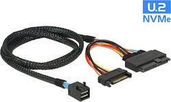 DeLock Mini-SAS - 22-Pin SATA III Kabel 0.75cm Schwarz (84821)