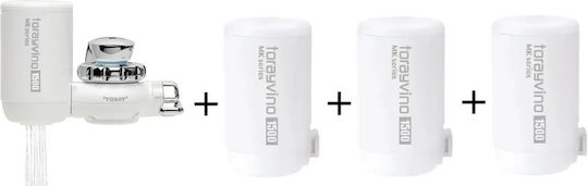 Toray Torayvino MK2-EG Faucet Water Filter Granular Activated Carbon / Hollow Fiber Membranes With 3 Replacement Filters MKC-EG 0.1 μm