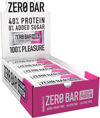 Biotech USA Zero Bar with Native Whey Isolate Proteinriegel mit 40% Protein & Geschmack Schokoladenmarzipan 20x50gr