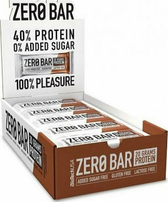 Biotech USA Zero Bar with Native Whey Isolate Bars with 40% Protein & Flavor Double Chocolate 20x50gr