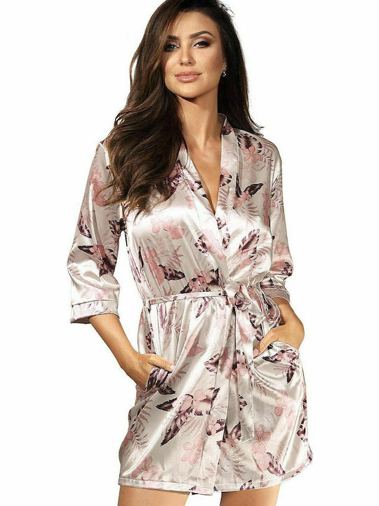 Donna Damen Satin Robe Rosa