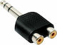 Amarad Конвертор 6.3mm Мъжки към RCA 2x Женски 1 Брой