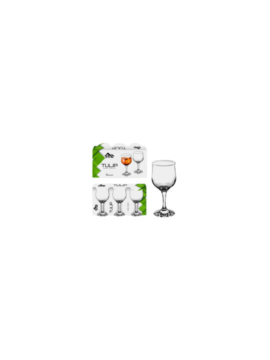 TnS Tulip Glass Set for White and Red Wine made of Glass Stacked 300ml 3pcs