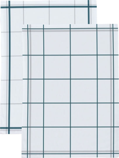 Viopros Viopros Küchenhandtuch aus 100% Baumwolle Weiß - Grün 50x70cm 2 Stück