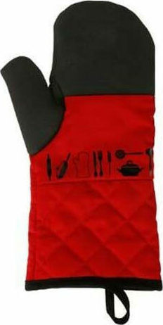 Γάντι Κουζίνας Υφασμάτινο σε Κόκκινο Χρώμα